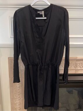 Vince silk cinch waist dress